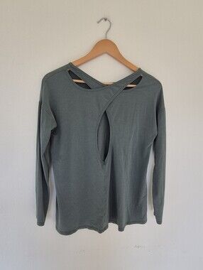 Lululemon Cotton Long Sleeve Top With Back Cut Out